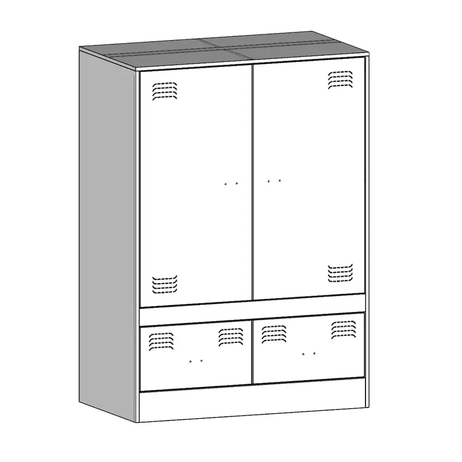 Buffet jaune moutarde 67x39x95 cm acier - 11