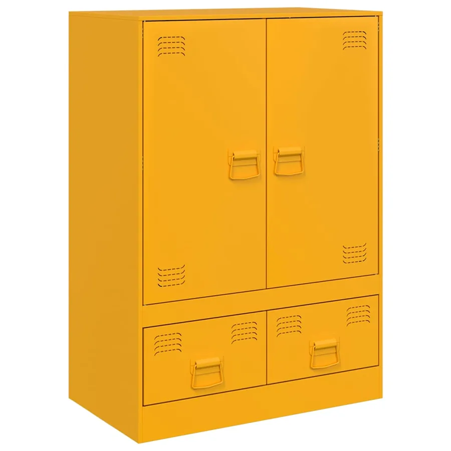 Buffet jaune moutarde 67x39x95 cm acier - 2