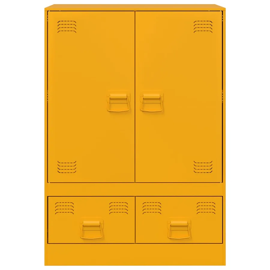 Buffet jaune moutarde 67x39x95 cm acier - 6