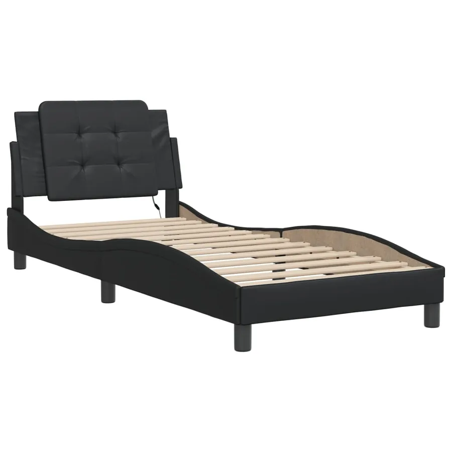 Cadre de lit avec LED sans matelas Zadar noir 90x200 cm - 3