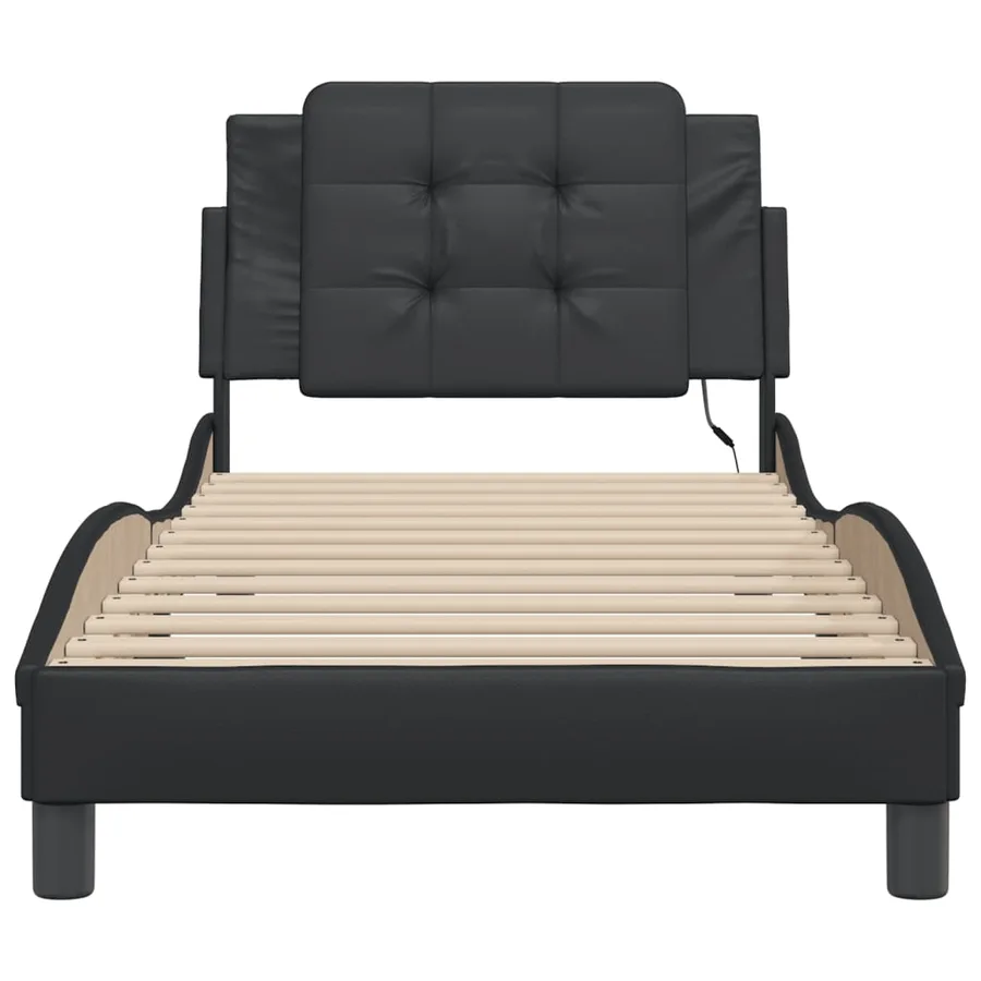 Cadre de lit avec LED sans matelas Zadar noir 90x200 cm - 6