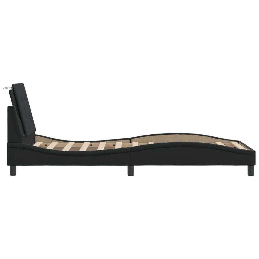 Cadre de lit avec LED sans matelas Zadar noir 90x200 cm - 9