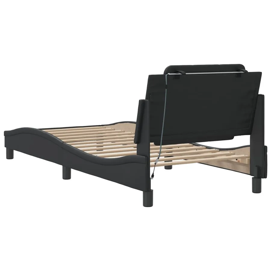 Cadre de lit avec LED sans matelas Zadar noir 80x200 cm - 10