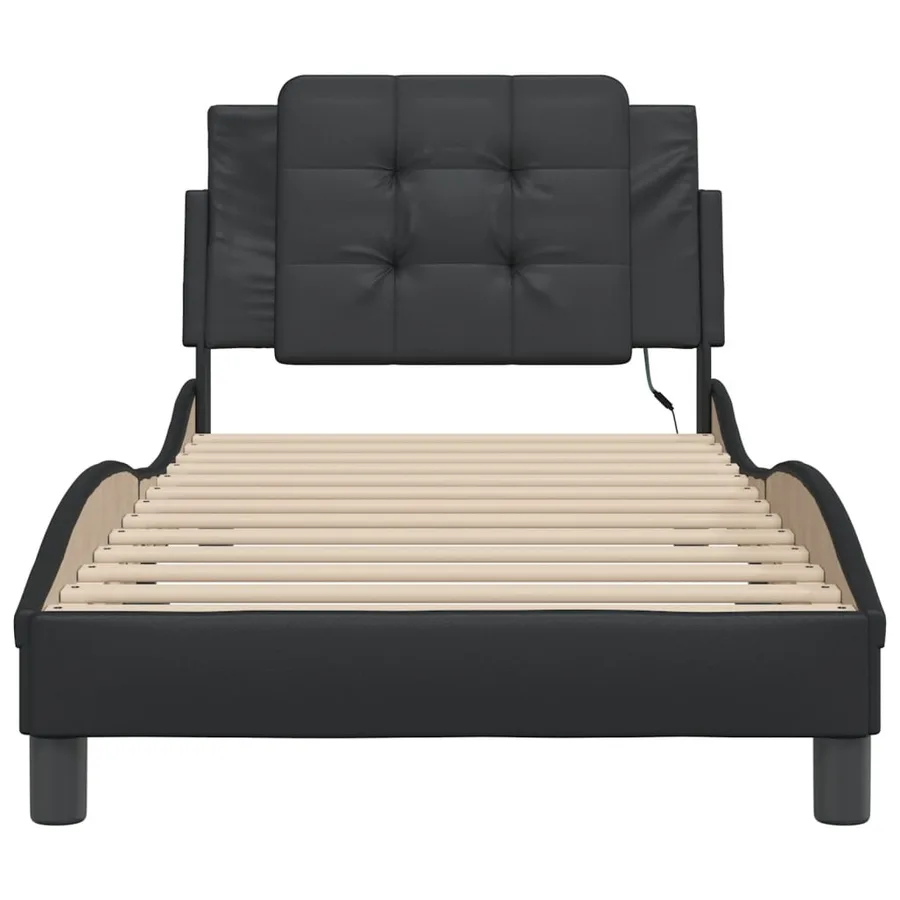 Cadre de lit avec LED sans matelas Zadar noir 80x200 cm - 6