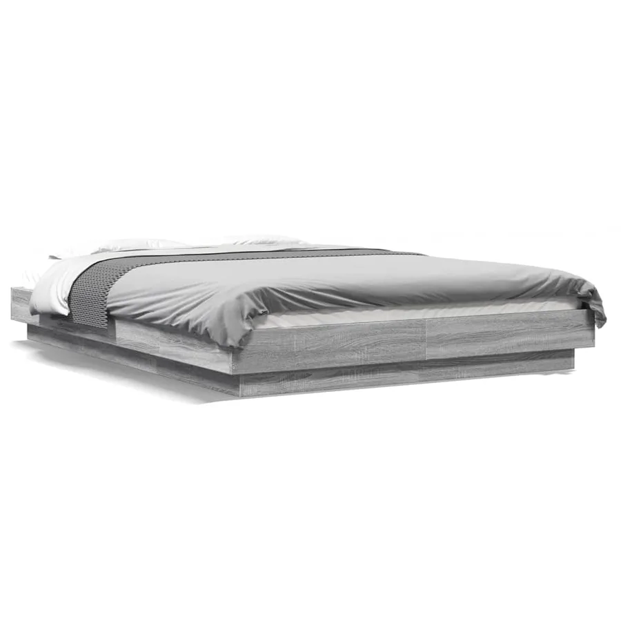 Cadre de lit sans matelas sonoma gris 140x200 cm - 2