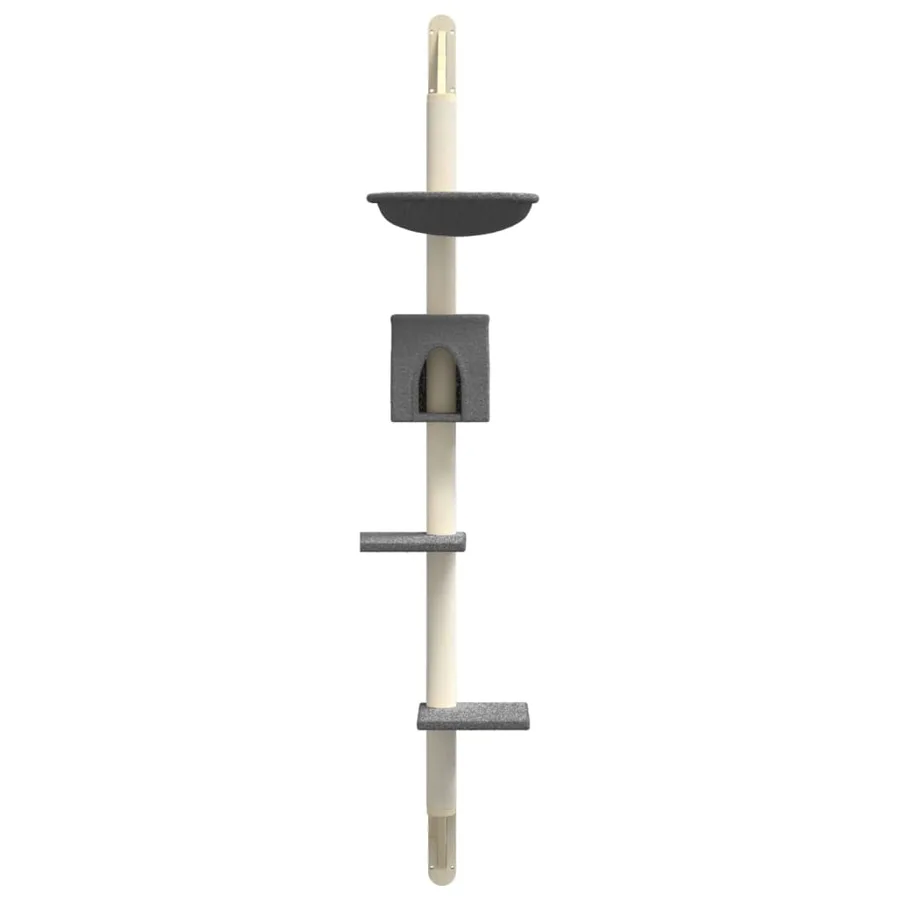 Arbre à chat mural avec griffoir gris foncé 187 cm - 4