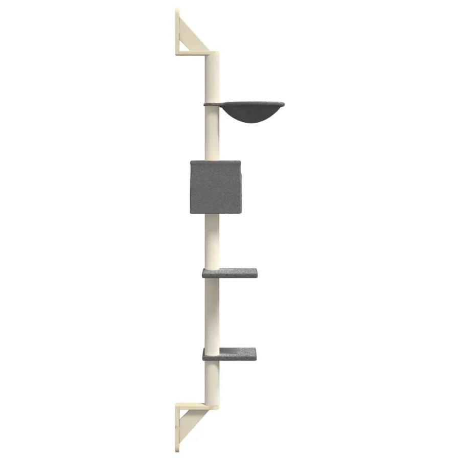 Arbre à chat mural avec griffoir gris foncé 187 cm - 5