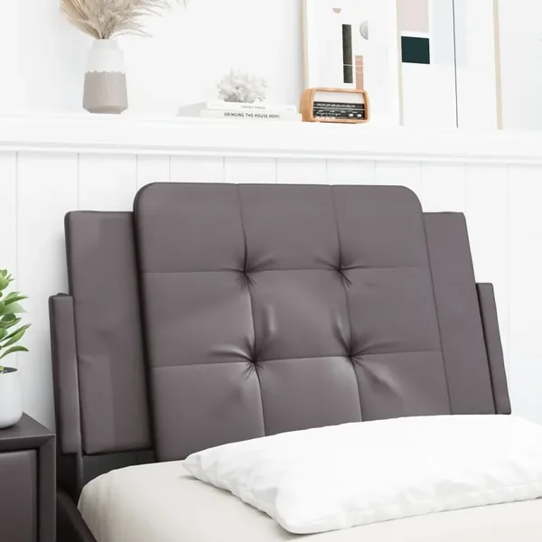 Coussin de tête de lit Zadar gris 90 cm similicuir