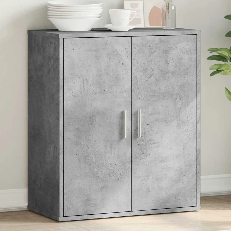 Buffet gris béton 79x38x80 cm bois d'ingénierie