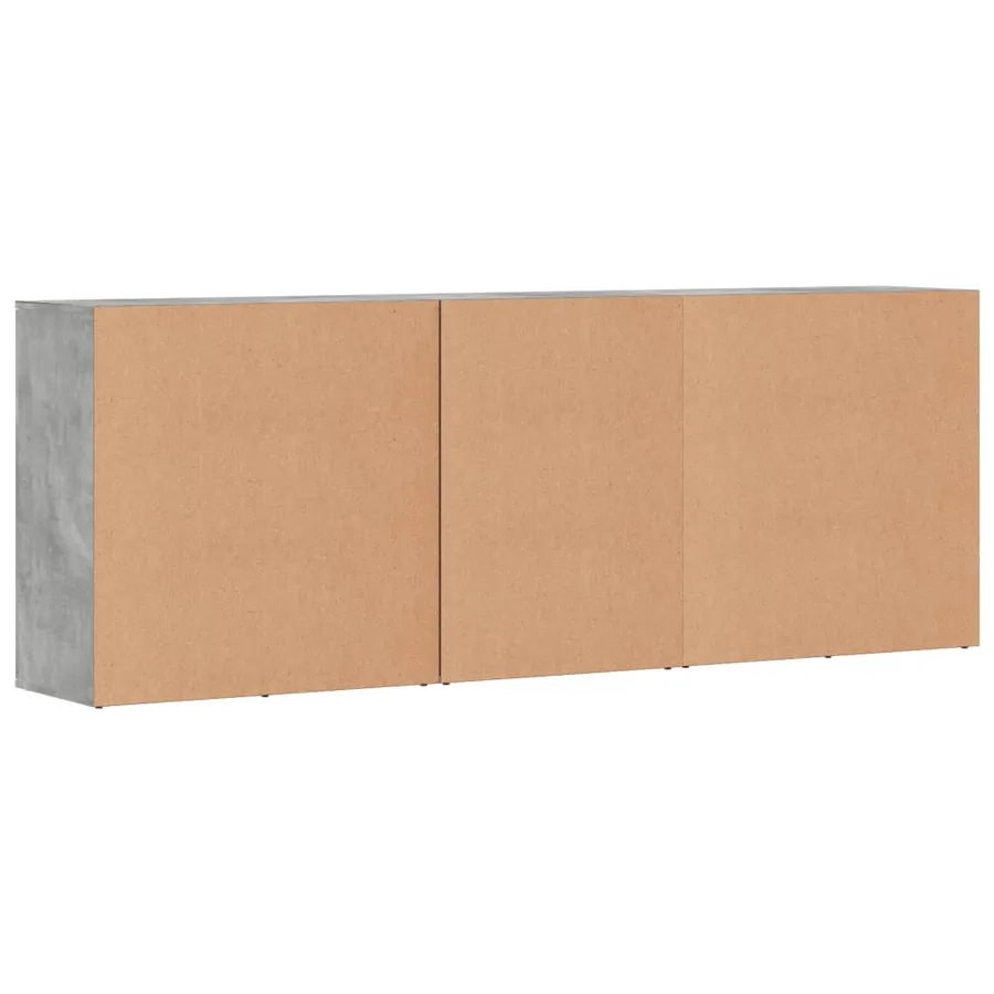 Buffets 3 pcs gris béton bois d'ingénierie - 7