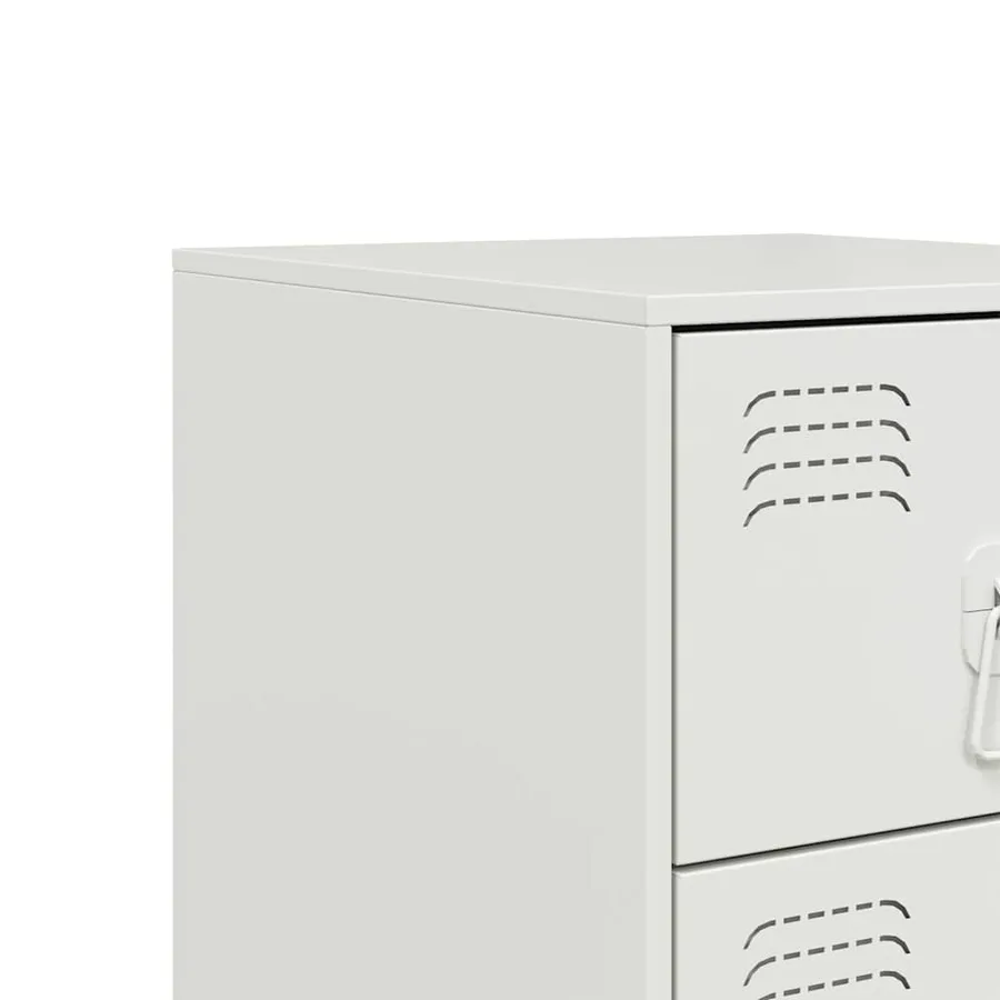 Table de chevet blanc 34,5x39x62 cm acier - 10