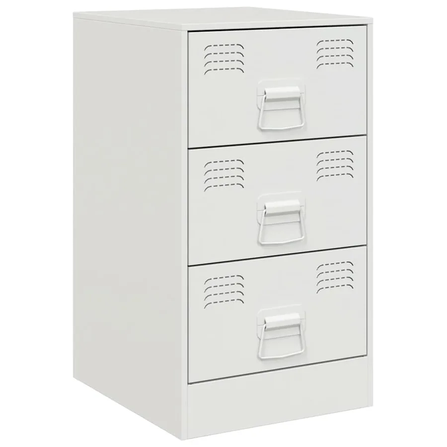 Table de chevet blanc 34,5x39x62 cm acier - 2