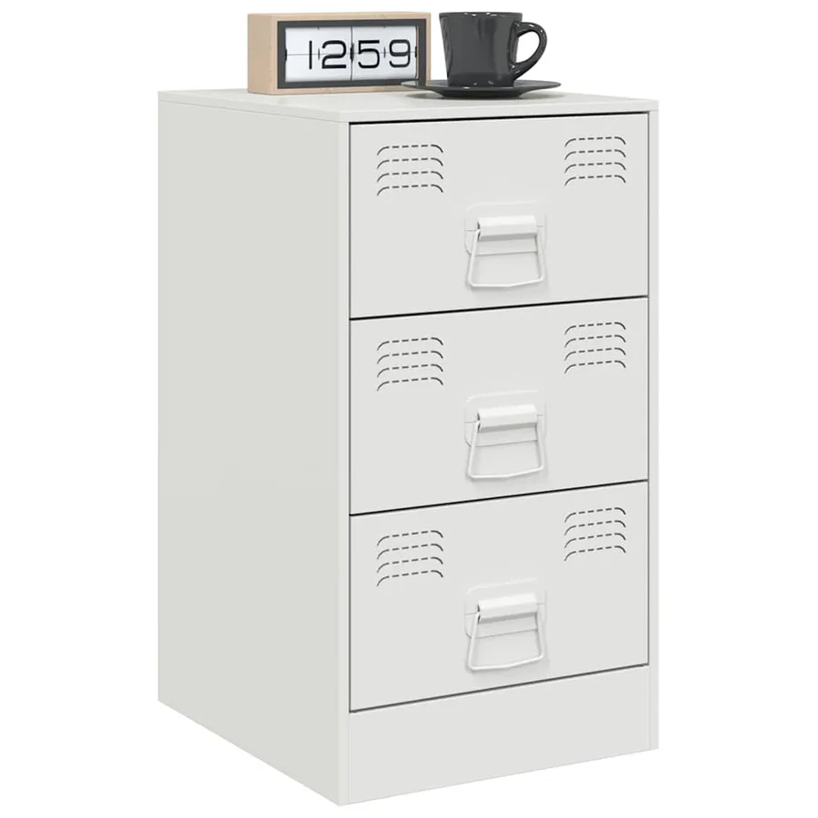 Table de chevet blanc 34,5x39x62 cm acier - 4