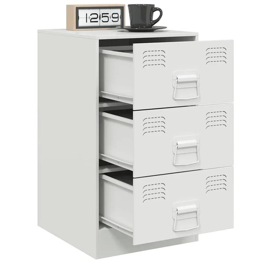 Table de chevet blanc 34,5x39x62 cm acier - 5