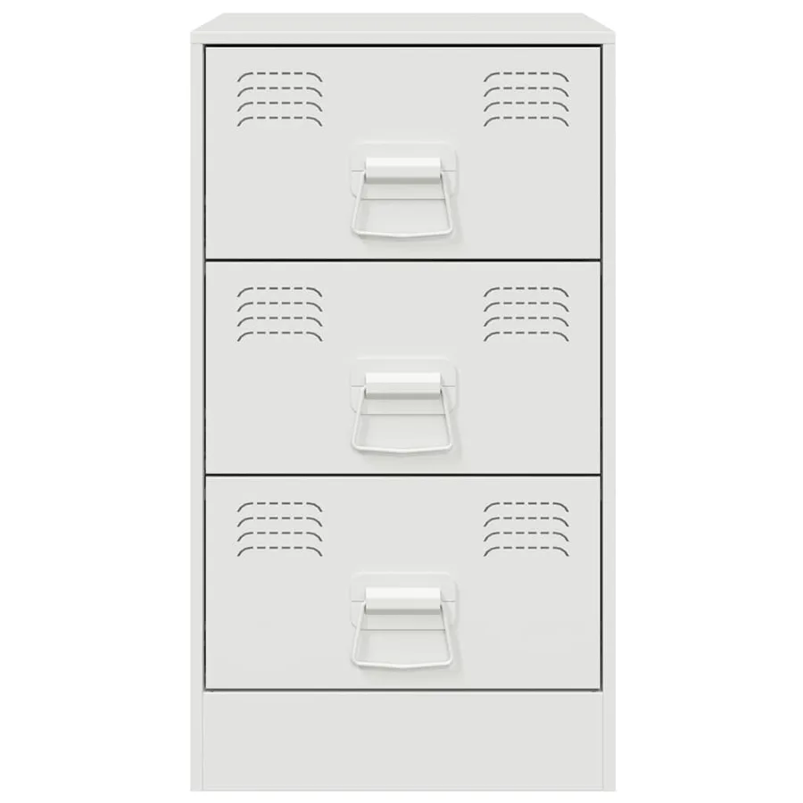Table de chevet blanc 34,5x39x62 cm acier - 6