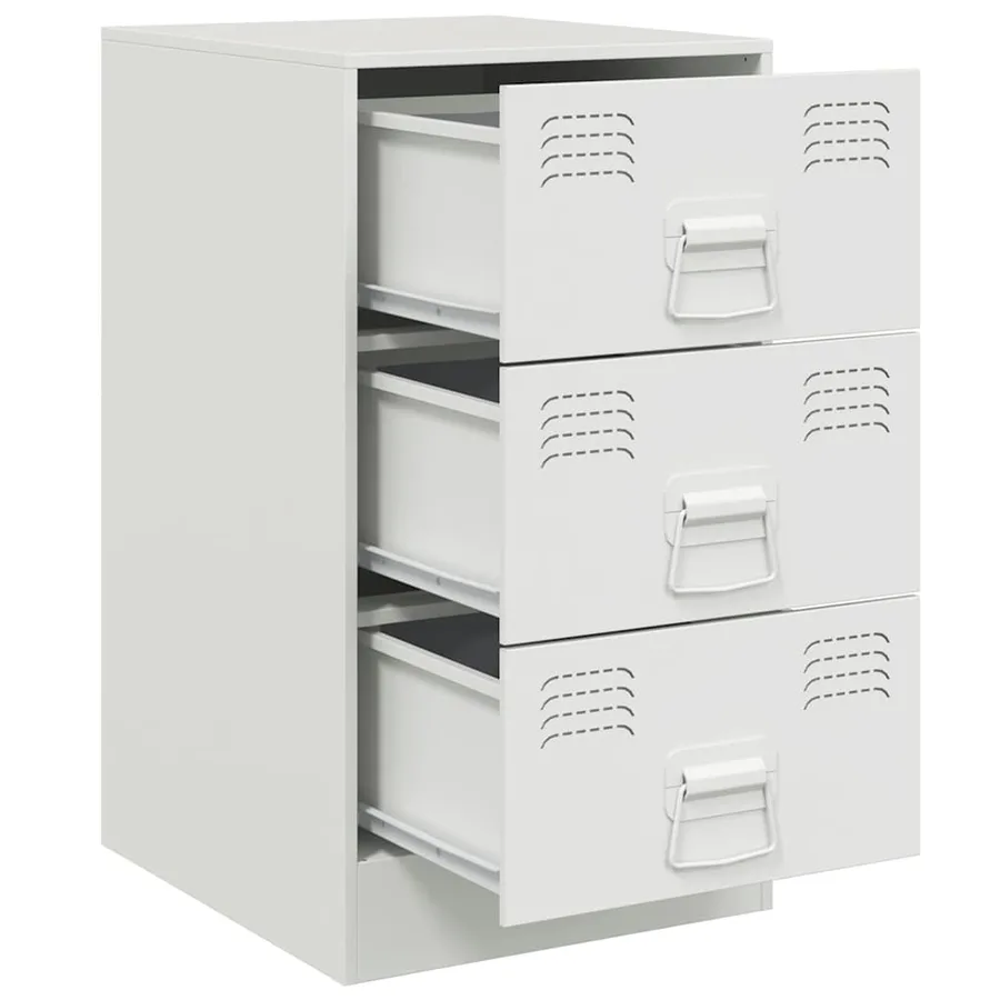 Table de chevet blanc 34,5x39x62 cm acier - 7