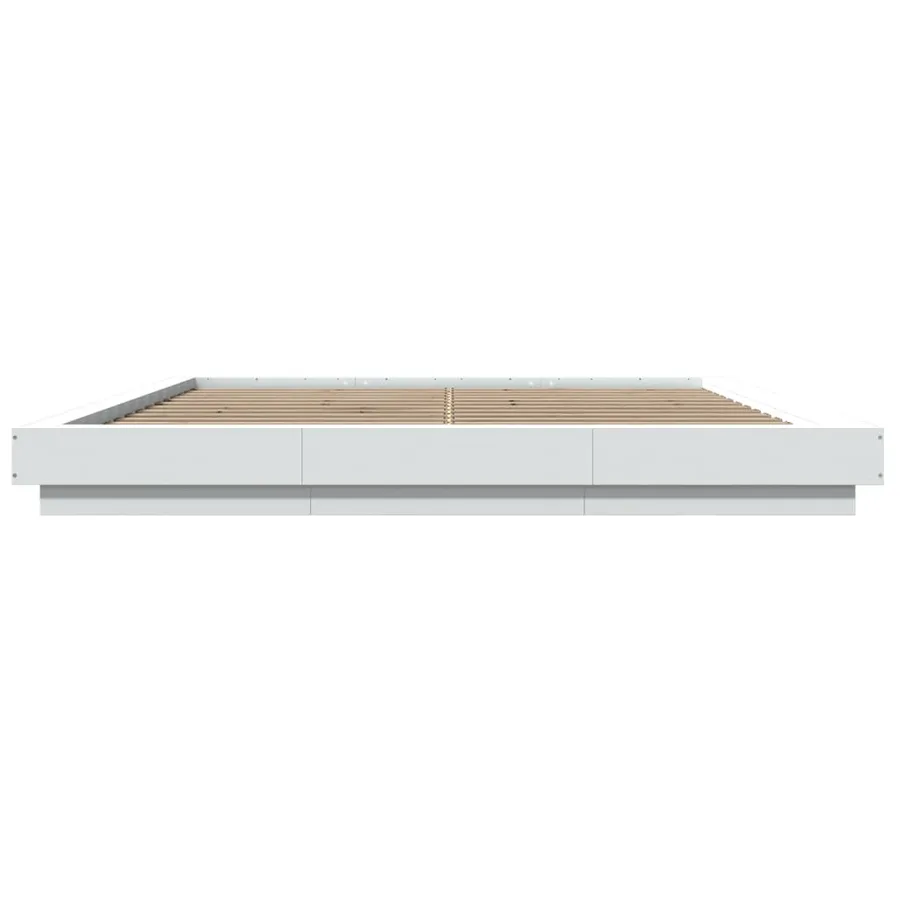 Cadre de lit sans matelas blanc 200x200 cm - 4