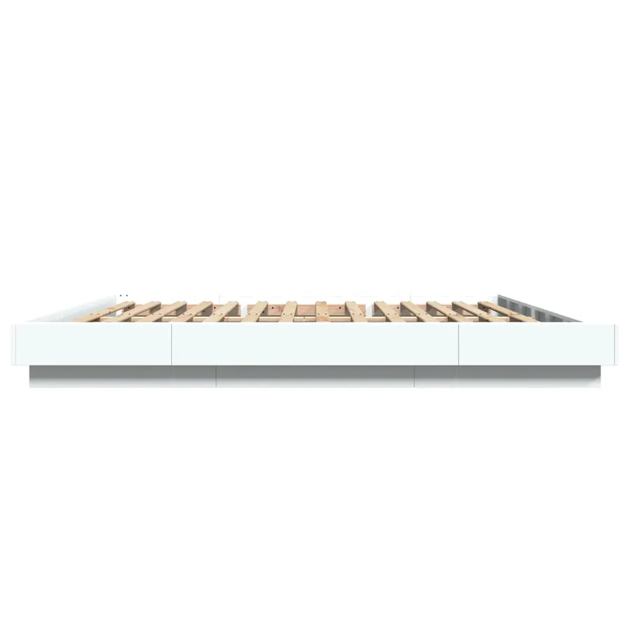 Cadre de lit sans matelas blanc 200x200 cm - 5