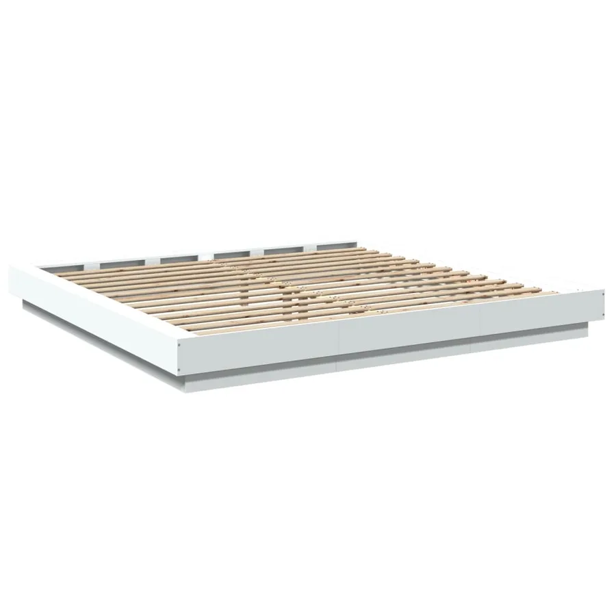 Cadre de lit sans matelas blanc 200x200 cm - 6
