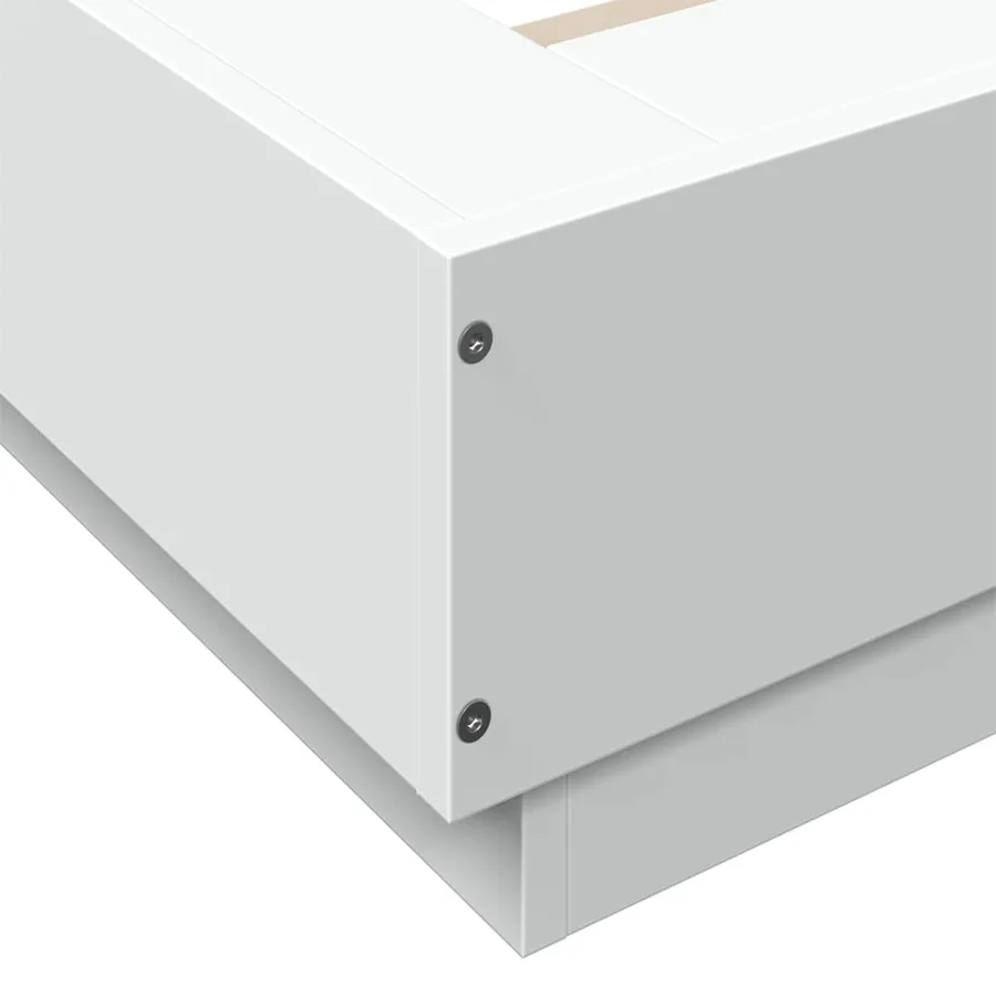 Cadre de lit sans matelas blanc 200x200 cm - 7