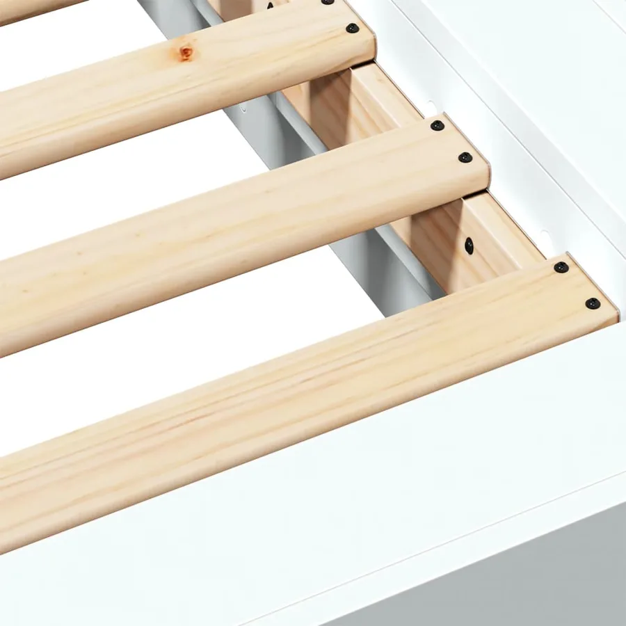 Cadre de lit sans matelas blanc 200x200 cm - 8