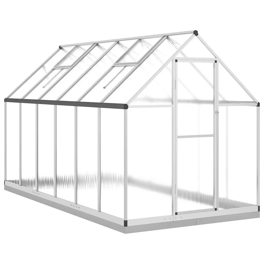 Serre avec cadre de base argenté 334x169x202 cm aluminium - 2
