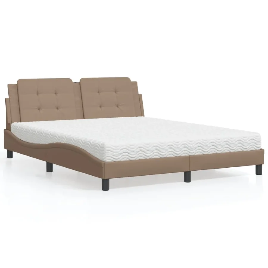 Lit avec matelas Zadar cappuccino 160x200 cm similicuir