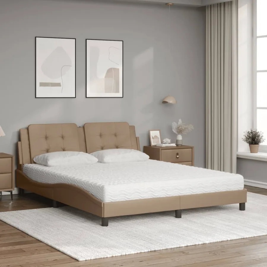Lit avec matelas Zadar cappuccino 160x200 cm similicuir - 3