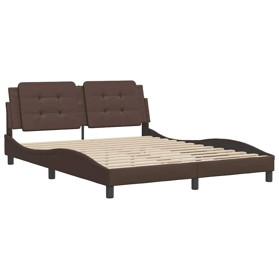 Cadre de lit sans matelas Zadar marron 160x200 cm similicuir - 3