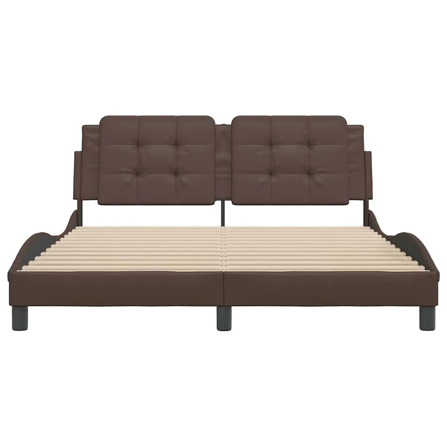 Cadre de lit sans matelas Zadar marron 160x200 cm similicuir - 4