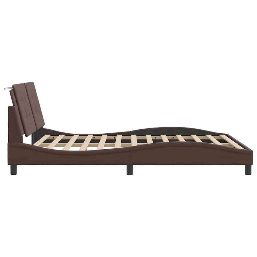 Cadre de lit sans matelas Zadar marron 160x200 cm similicuir - 5