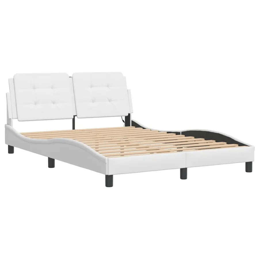 Cadre de lit avec LED sans matelas Zadar blanc 140x200 cm - 3