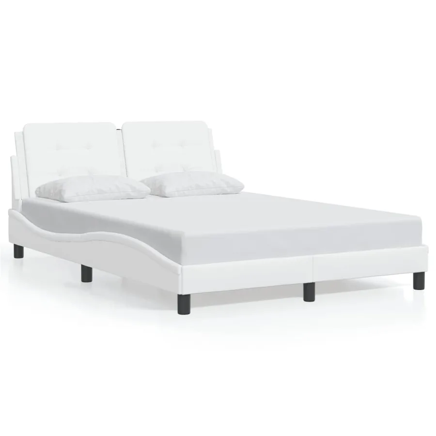 Cadre de lit avec LED sans matelas Zadar blanc 140x200 cm - 5