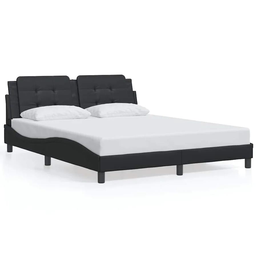 Cadre de lit sans matelas Zadar noir 160x200 cm similicuir - 2