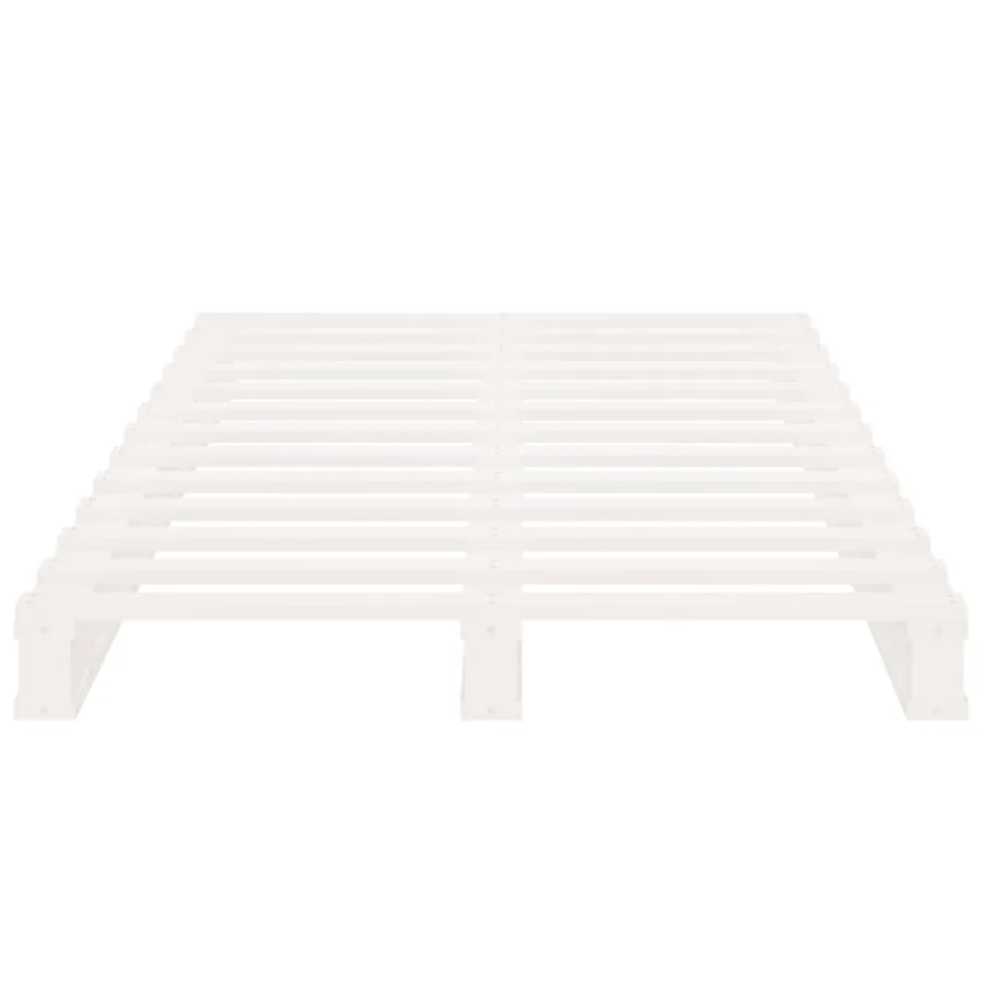 Cadre de lit sans matelas blanc 75x190 cm bois de pin massif - 7