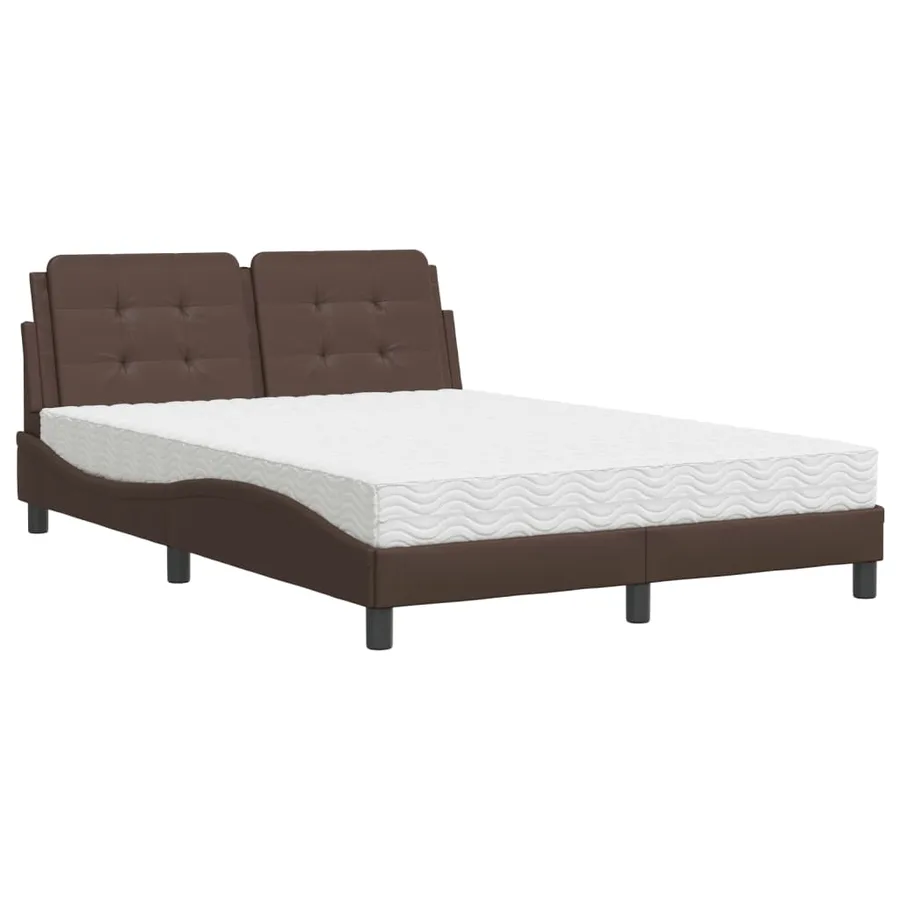 Cadre de lit sans matelas Zadar marron 120x200 cm similicuir - 2