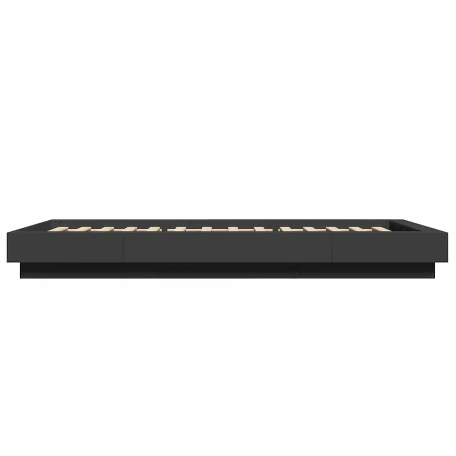 Cadre de lit sans matelas noir 100x200 cm - 5