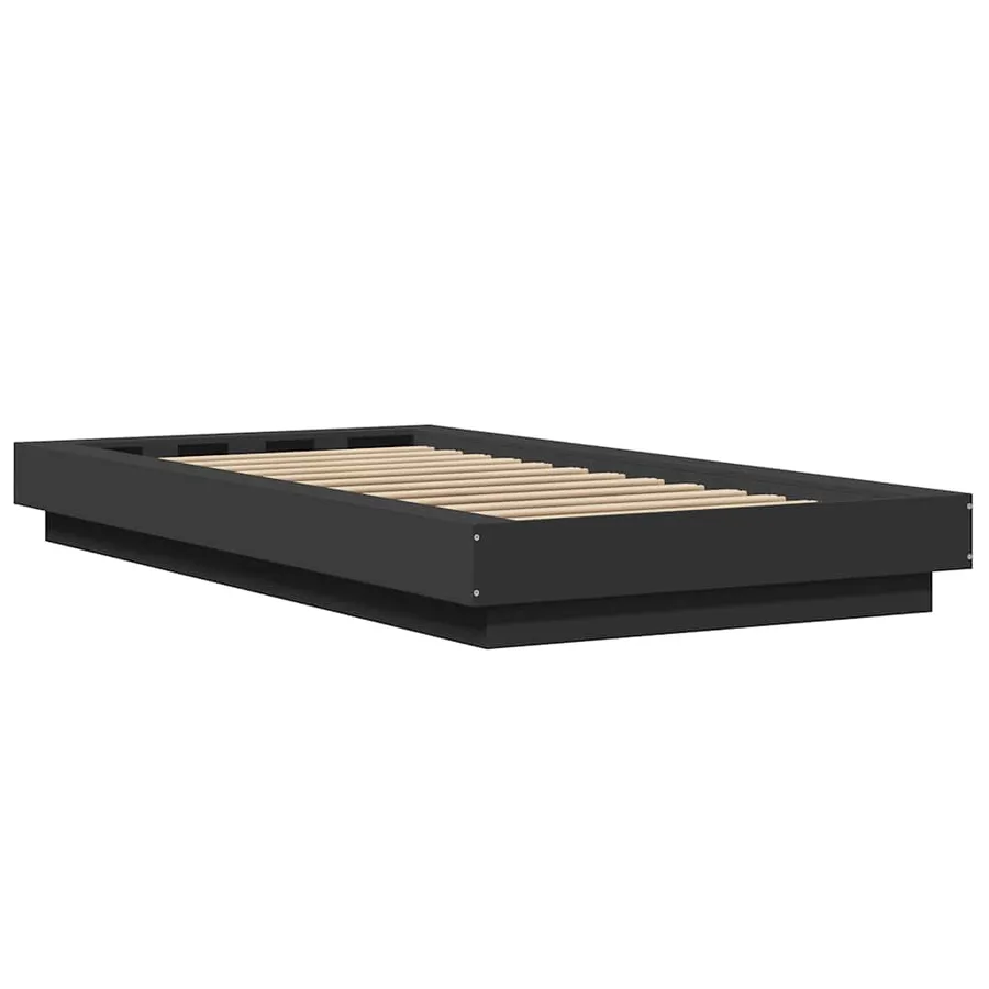 Cadre de lit sans matelas noir 100x200 cm - 6