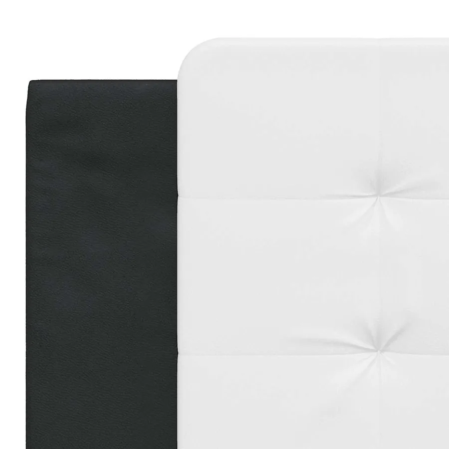Cadre de lit sans matelas Zadar noir et blanc 180x200 cm similicuir - 10