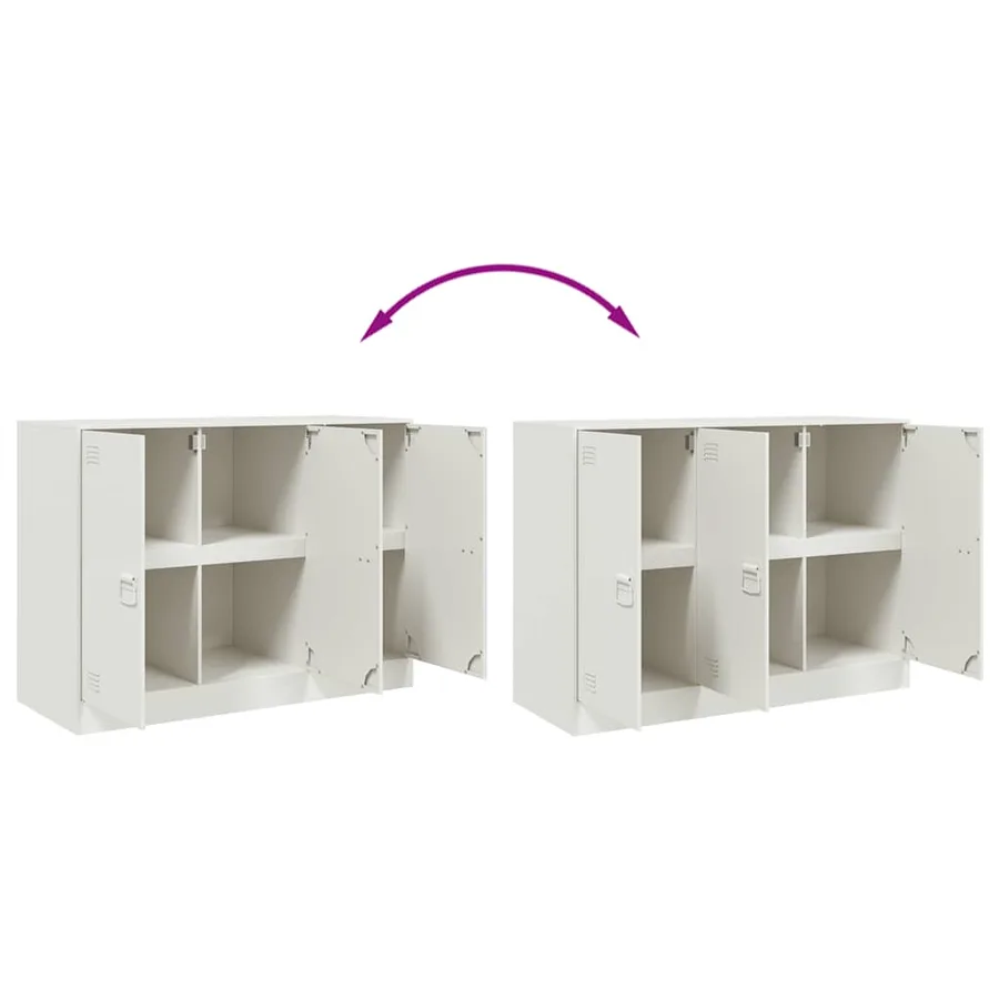 Buffet blanc 99x39x73 cm acier - 10