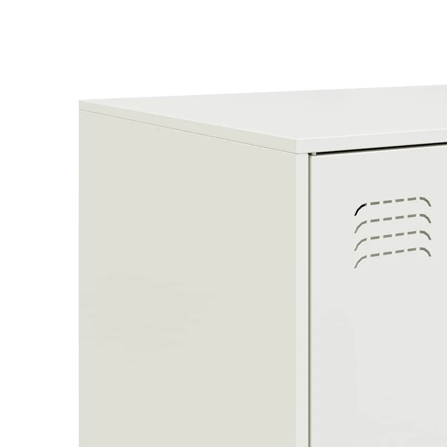 Buffet blanc 99x39x73 cm acier - 11