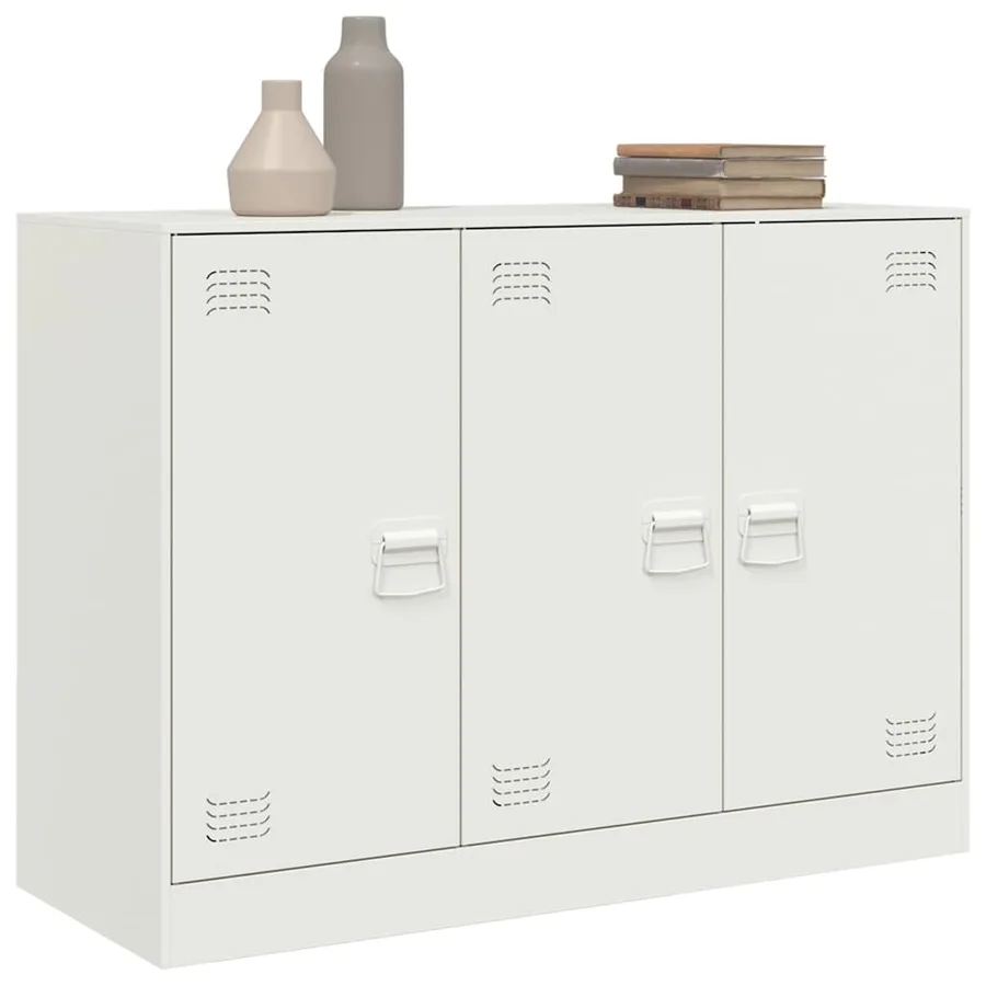Buffet blanc 99x39x73 cm acier - 4