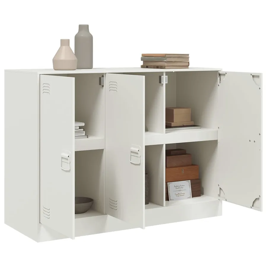 Buffet blanc 99x39x73 cm acier - 5