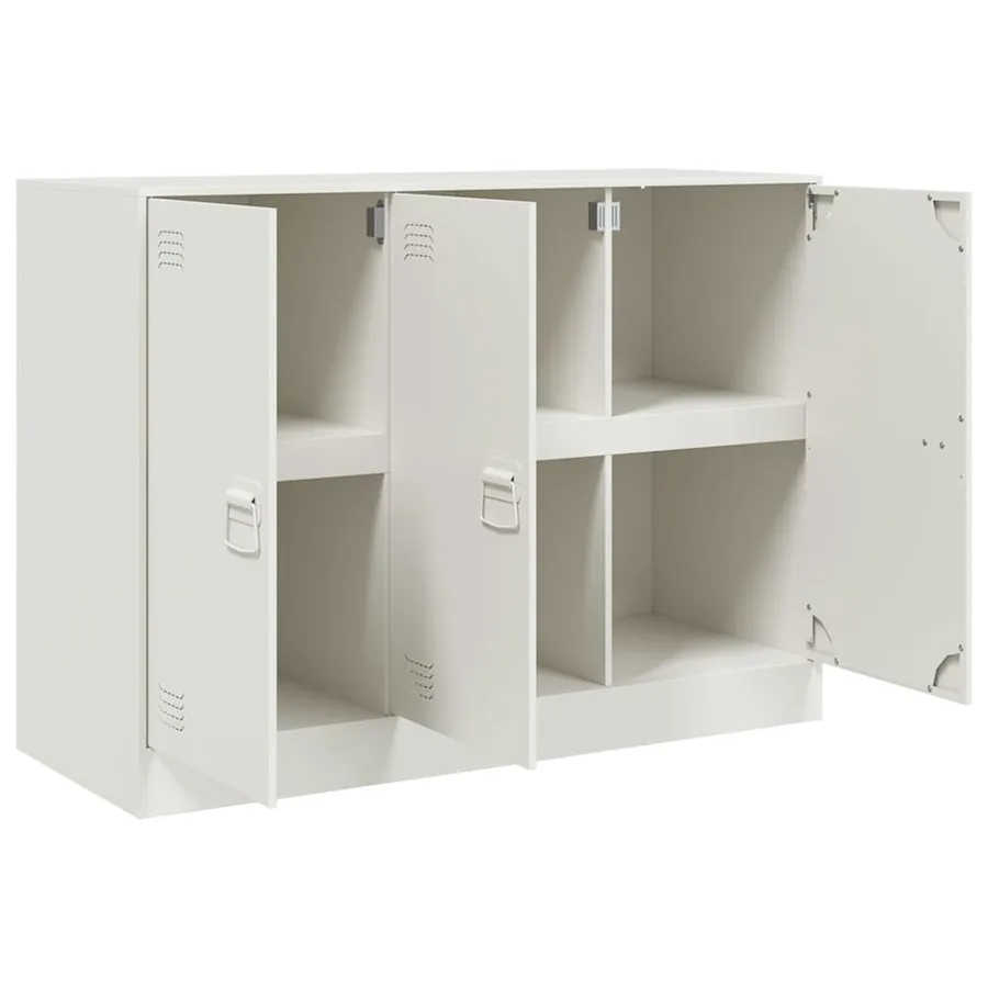 Buffet blanc 99x39x73 cm acier - 7