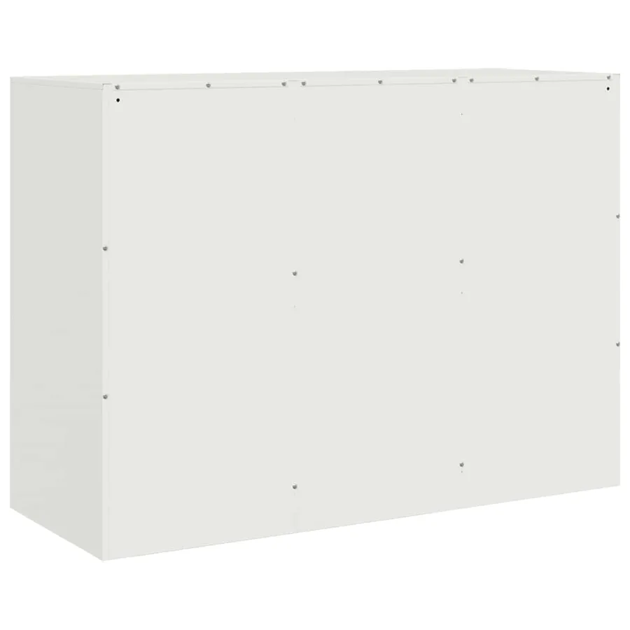 Buffet blanc 99x39x73 cm acier - 9