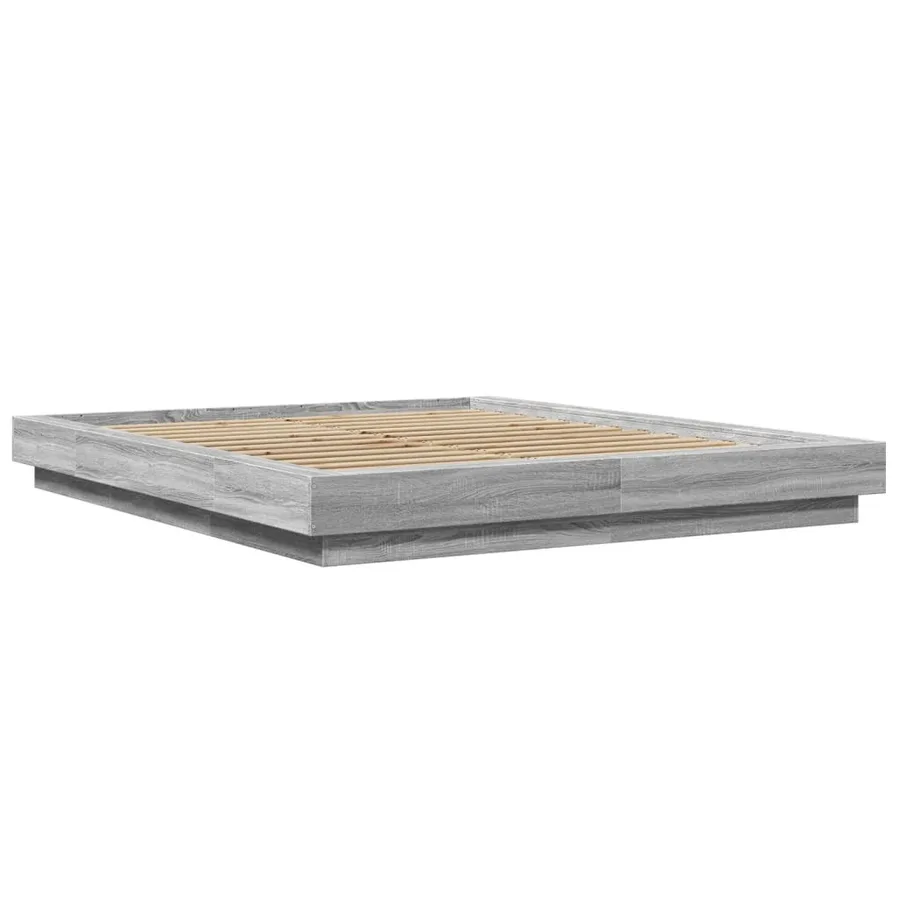 Cadre de lit sans matelas sonoma gris 160x200 cm - 3
