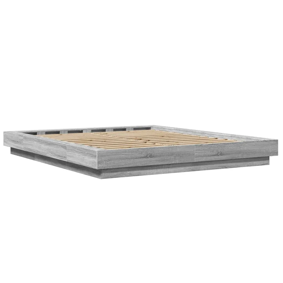 Cadre de lit sans matelas sonoma gris 160x200 cm - 6