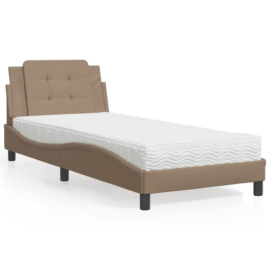 Cadre de lit sans matelas Zadar cappuccino 100x200 cm similicuir