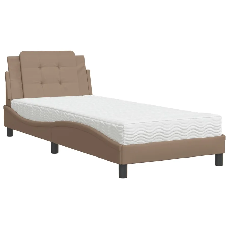 Cadre de lit sans matelas Zadar cappuccino 100x200 cm similicuir - 2
