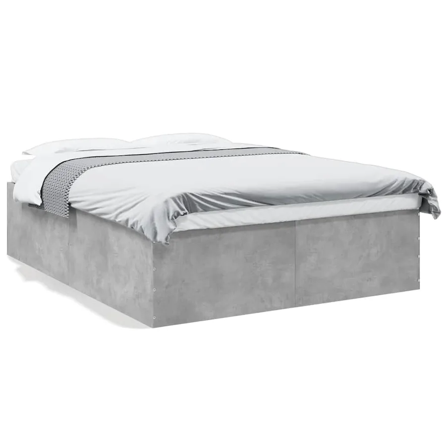 Cadre de lit sans matelas gris béton 150x200 cm - 2